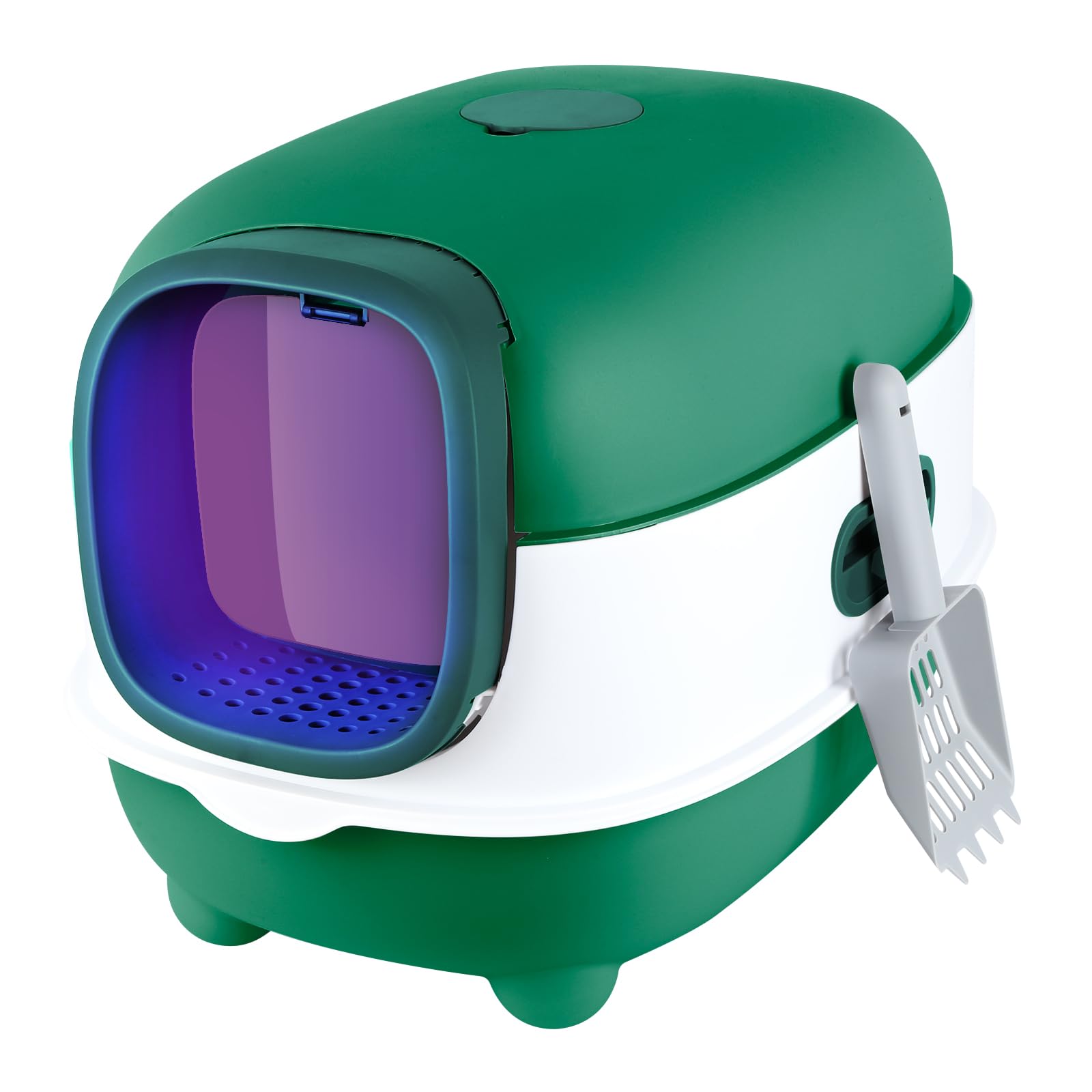 Lettiera per gatti autopulente/lettiera autopulente/casa di toilette per gatto/con confezione deodorante (Top)/ lettiera sterilizzata a raggi ultravioletti (A, verde)