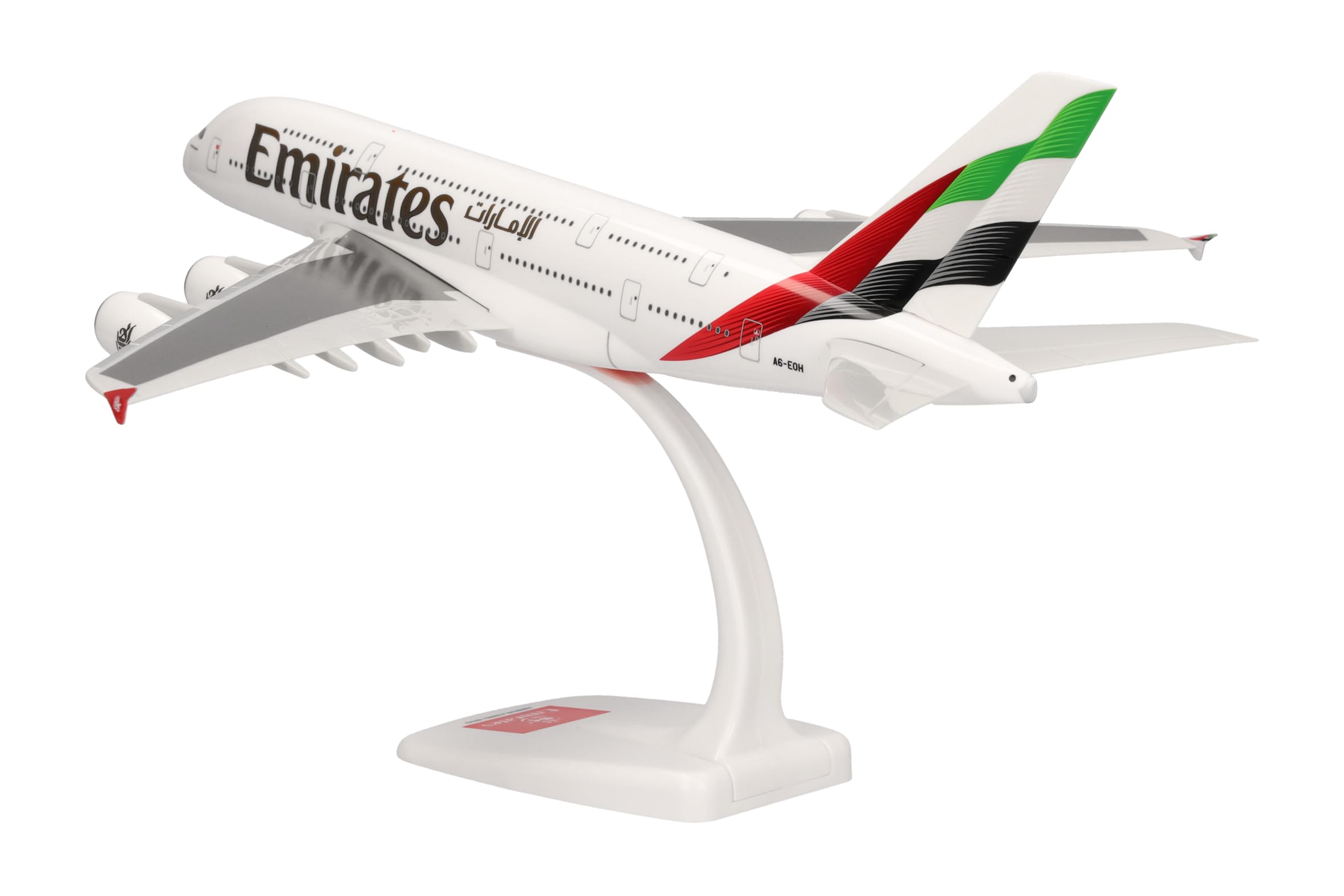 Herpa Snap-Fit Avion Emirates Airbus A380 Miniature échelle 1:250 Collection avec Socle Plastique