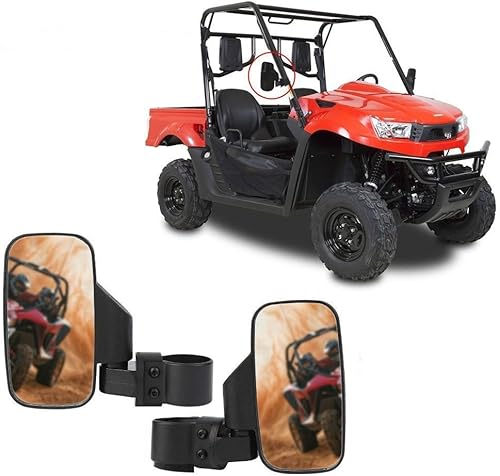Miniatura 5 de Juego de 2 espejos retrovisoreslaterales UTV Breakaway Offroad para 1.75-2 pulgadas Mount Polaris RZR 900S XP 1000 Can Am Maverick X3 Gator Mirrors