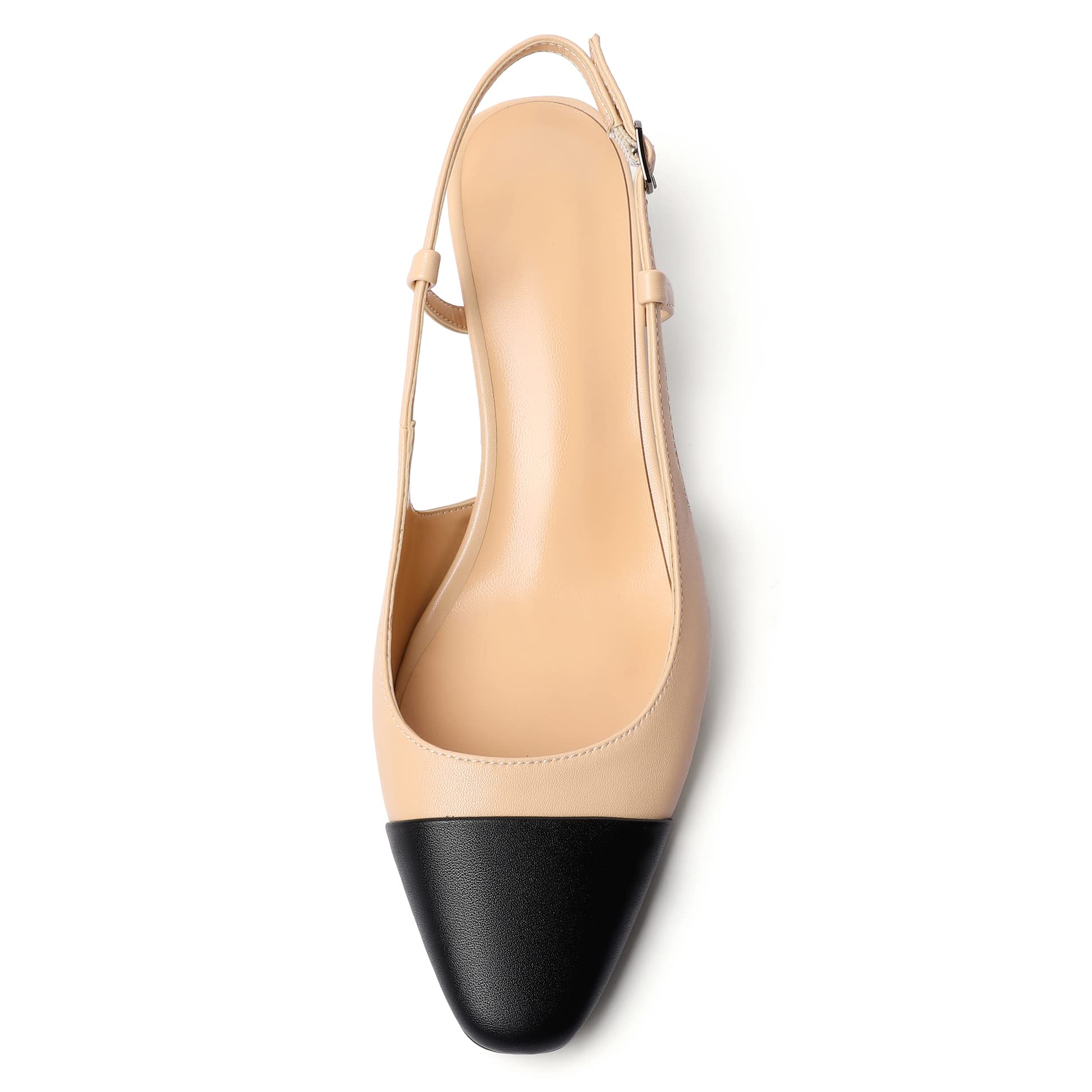EDEFS Escarpins Femme Talon Bloc Escarpins Slingback Femmes EU35-45 | Escarpins Femme Talon Bloc Escarpins Slingback Talons Moyens Confortables 5cm Pour Soirée Bureau Fête Mariage