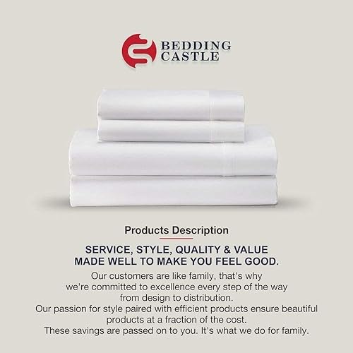 Miniatura 3 de Bedding Castle Lujoso algodón egipcio de calidad hotelera 1 sábana bajera (84 x 84 pulgadas) 18 pulgadas de profundo bolsillo con juego de 2 fundas