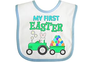 My First Easter Bunny and Tractor Baby Bib