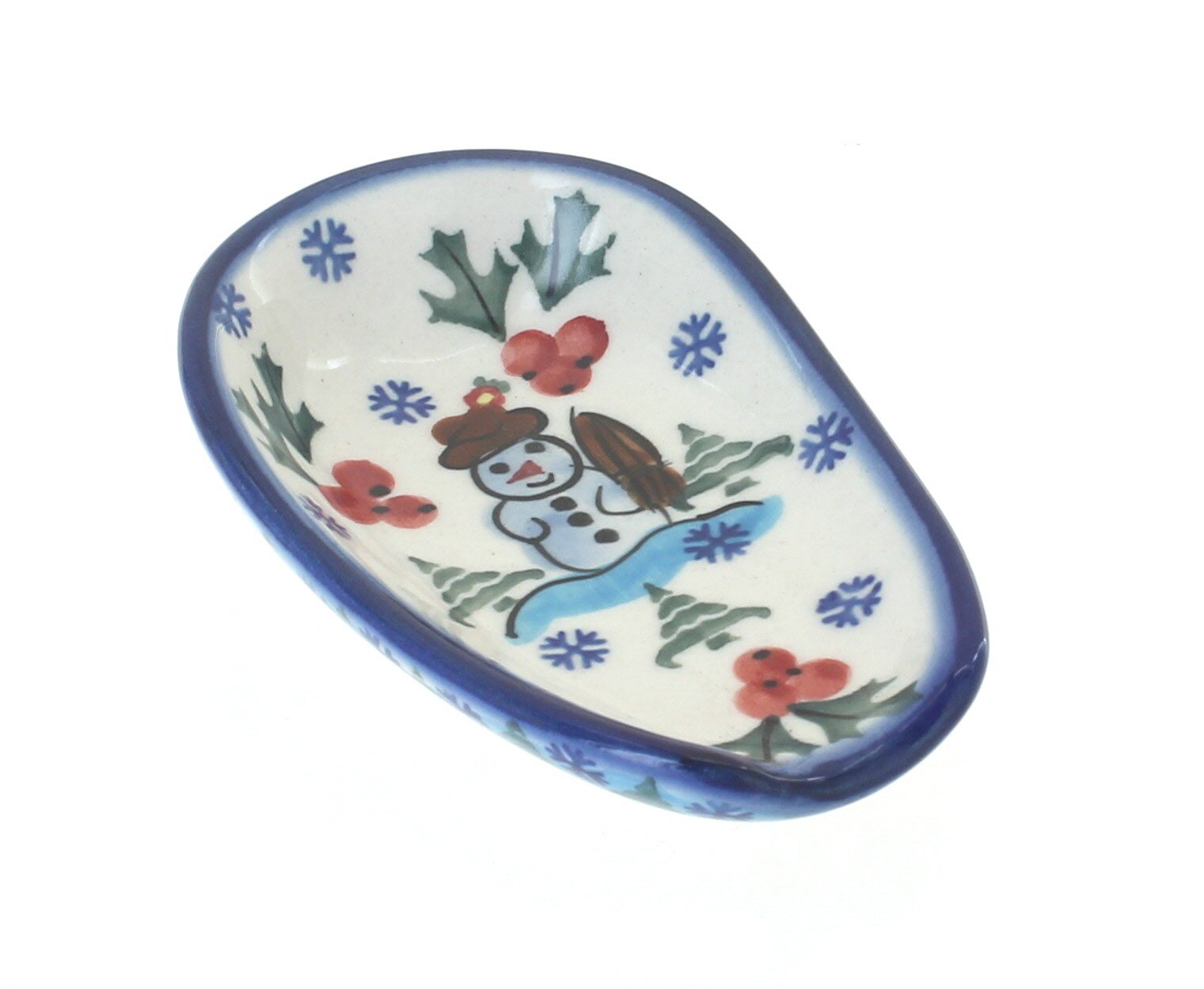 Blue Rose Polish Pottery Frosty Duo Small Spoon Rest