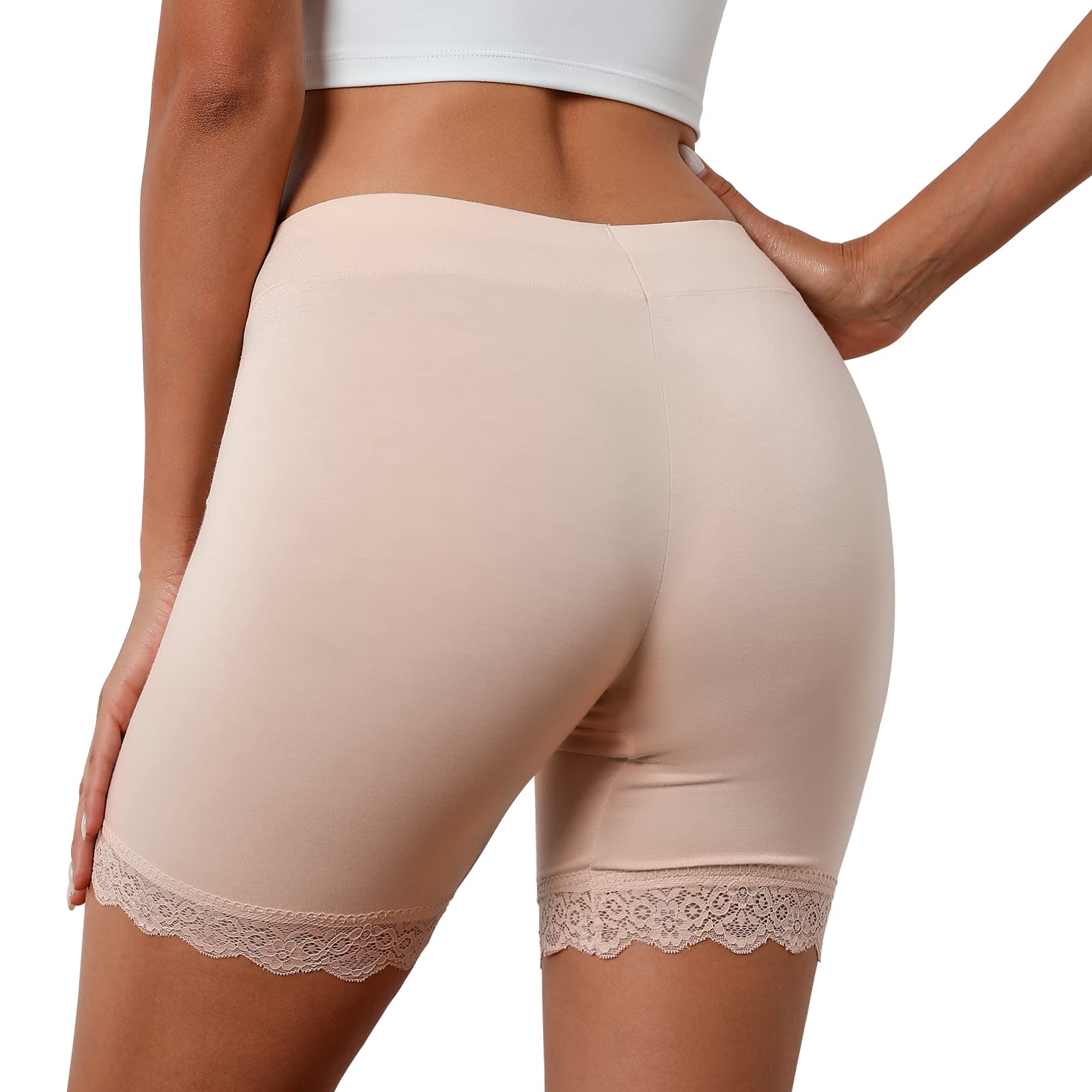 Voqeen Braguitas Mujer Básico Largos Pantalones Cortos de Algodón Antirozaduras Talle Alto Culotte Bragas de Pierna Larga Bóxer Suaves Calzoncillos de Yoga para Ciclismo