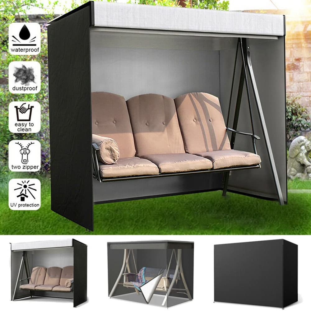 Housse de balancelle 3 places imperméable, coupe-vent, anti-UV, hamac pliable à suspendre avec fermeture éclair