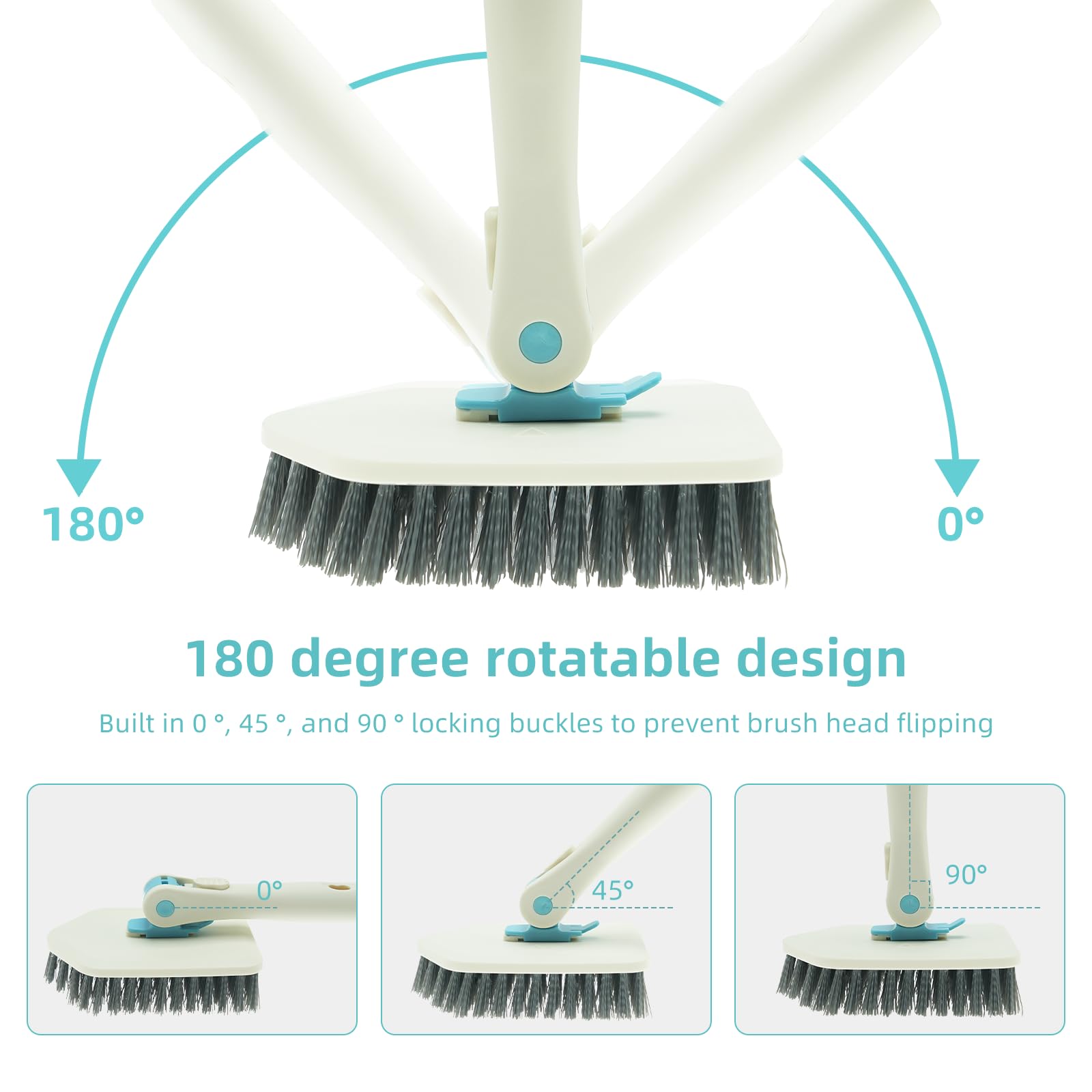 Spazzola Pulizia 4-in-1 Con Manico Telescopico - Per Docce, Piastrelle E Pavimenti - Foto 8