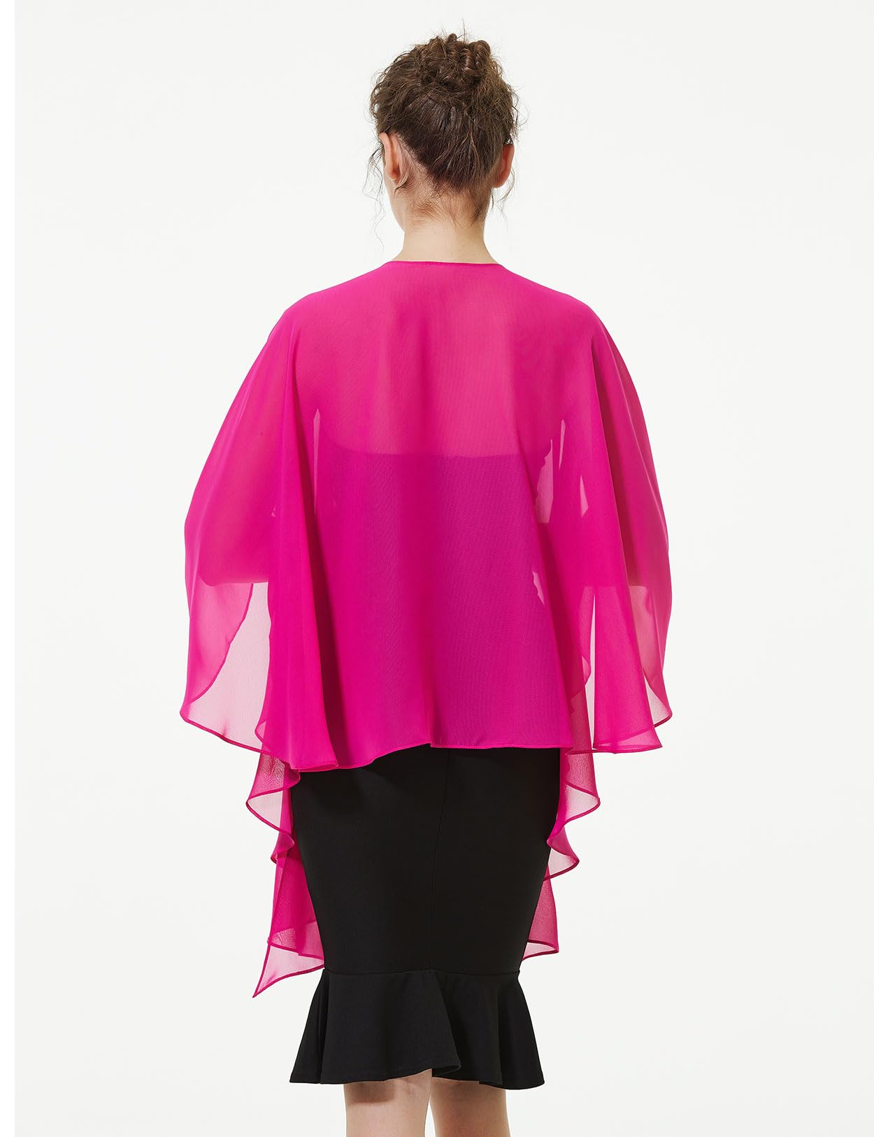 BEAUTELICATE Femme Étole Châle en Mousseline De Soie Elégant Foulard Écharpe Cape Transparent Grande Taille pour Robe De Soirée Mariée Mariage Cérémonie D’été