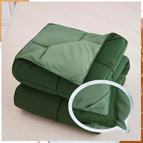 Miniatura 7 de Juego de edredón alternativo de plumón de ganso de 3 piezas para todas las estaciones, relleno de edredón solo 2 fundas, edredón acolchado