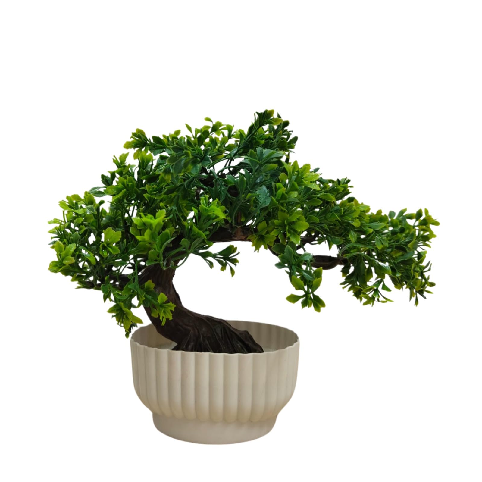 FIVE SEASONS 1 Pc Artificial Bonsai Flower Tree with Designer Pot for Home Decor, Room Decorations, Living Room Table Decoration Plants and Craft Items Corner, Raksha Bandhan (Green)