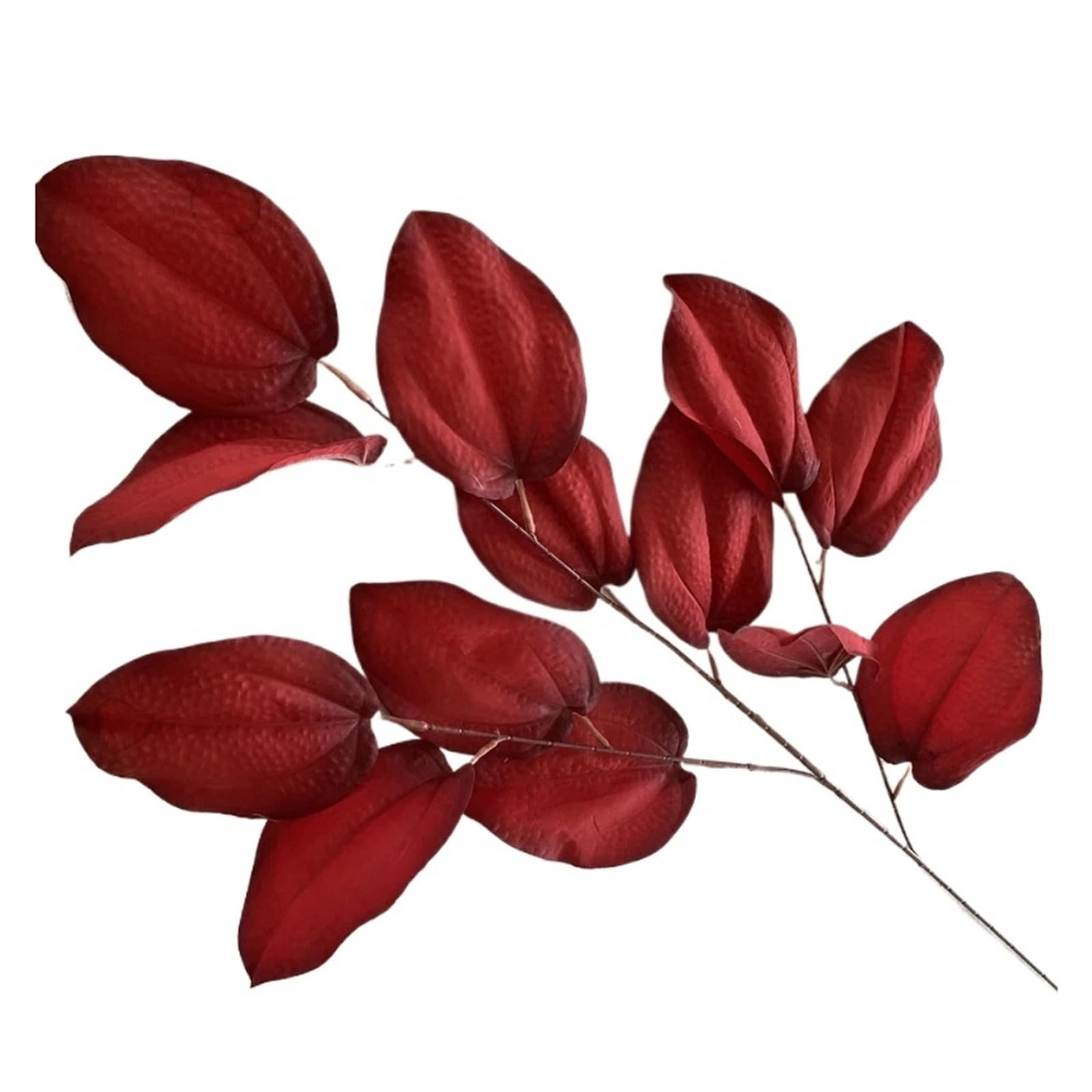 1PC Simulated Leaf Branch Green Plants Fake Flower Hotel Decor Bread Leaves Artificial Plant Garden Decoration(Wine red)
