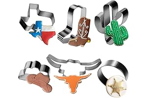 6-Piece Cowboy Theme Western Cookie Cutters