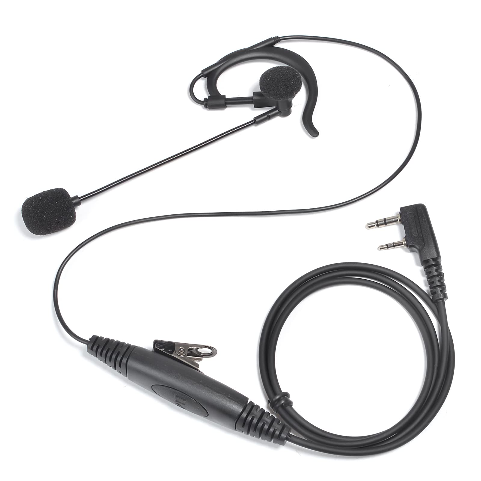 Casque Oreillette G HYSHIKRA Pour Talkie-Walkie - Compatible Baofeng, Kenwood, Micro Intégré