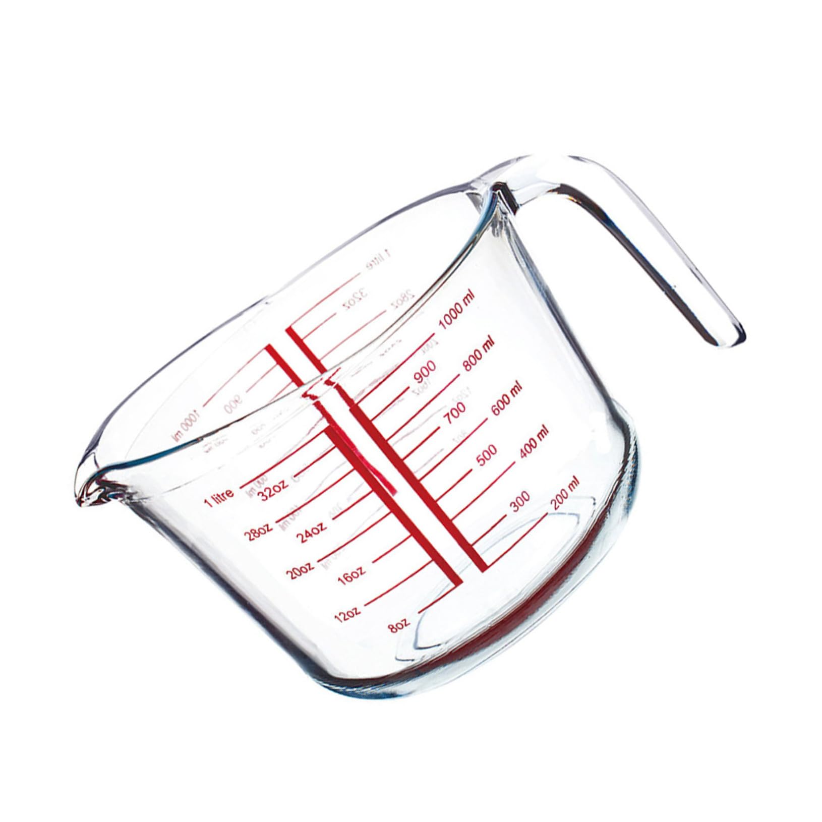 Messbecher aus Glas, 1 Stück, Rund, Transparent, Hitzebeständig