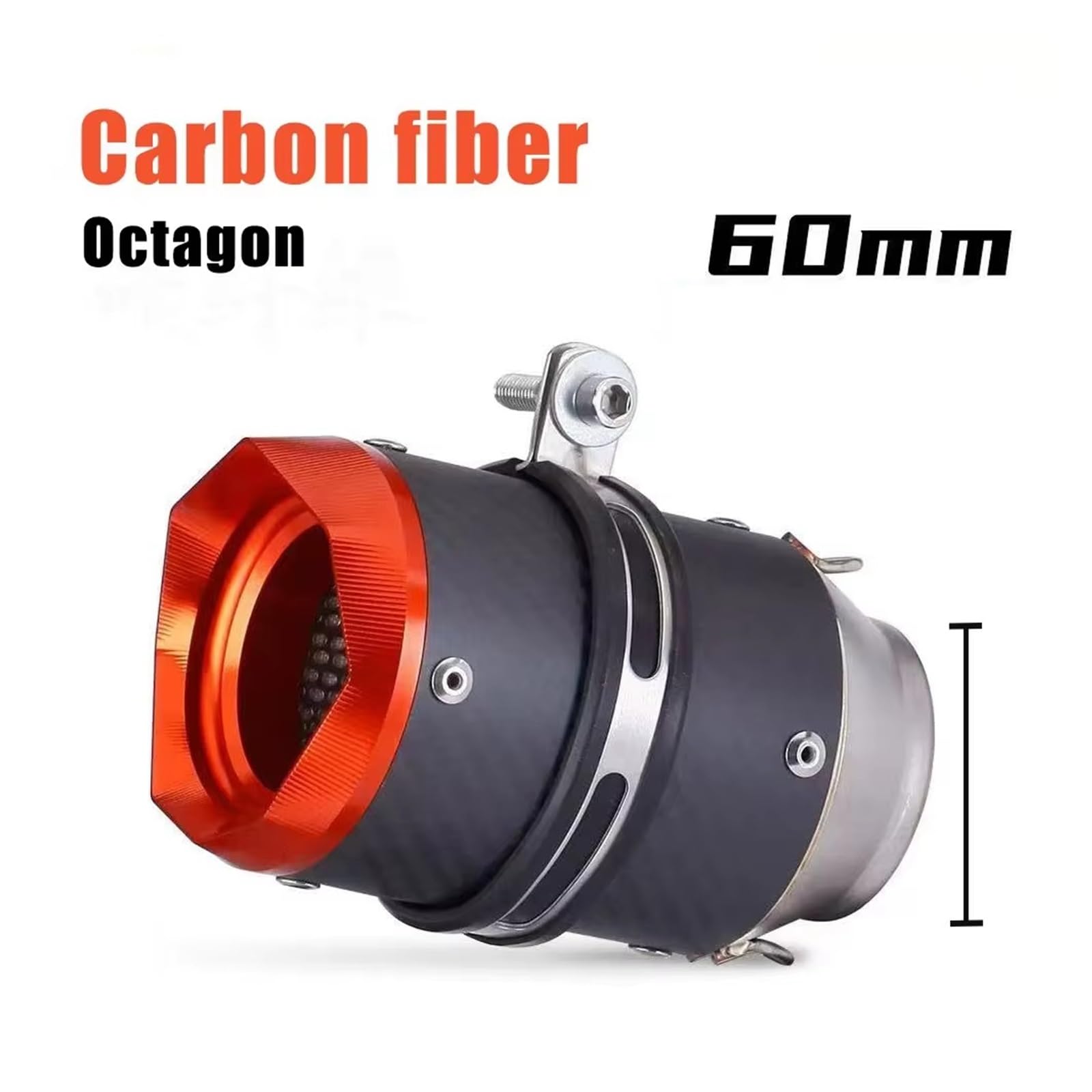 silencioso escape moto Para CB300R Para MT07 Para Z1000 Para Ninja400 | Tubo de escape de escape 51 mm/60 mm Universal A Silenciador escape de fibra de carbono de carreras(B2)