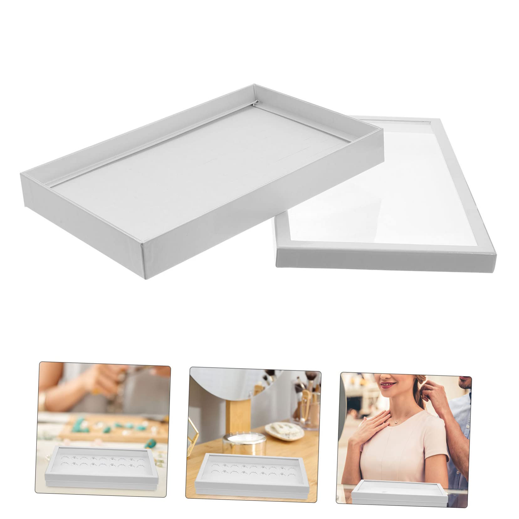 Homoyoyo 2 Pezzi Scatola Organizer Trasparente per Espositore per Collane e Design e Fessure Sistemazione per Ragazze