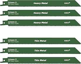 RRRST 6 pièces 225mm Lame Scie Sabre Metal, 3pcs 14TPI pour Heavy Metal de coupe, 3pcs 18TPI pour Thin Coupe Métal, Facile et Durable