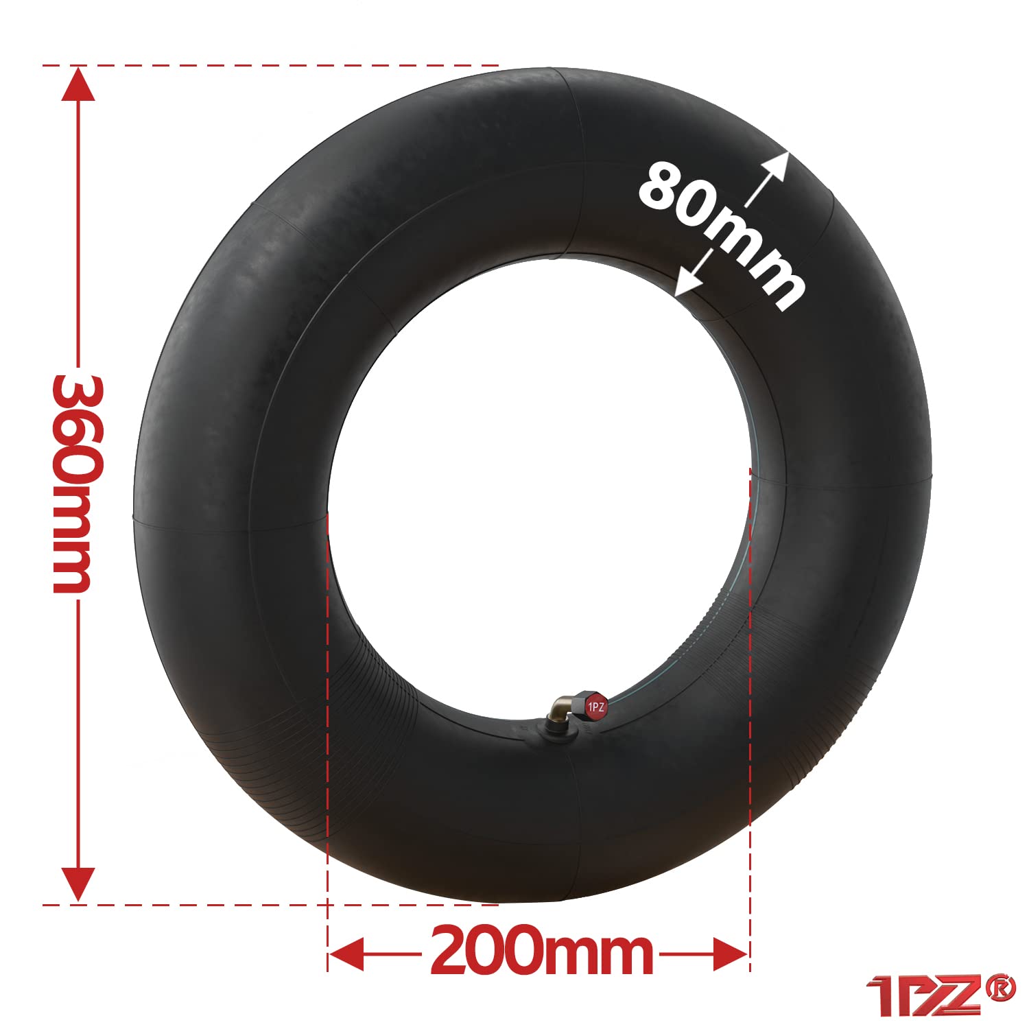 1PZ UK4-48A 2 Pack of 4.80/4.00-8 4.00-8 Heavy Duty Inner Tube with TR87 Angled Bent Valve for Wheelbarrow Minibike Go Kart Mower Hand Truck Cart Trailer Trolley Tire Tyre Butyl Rubber Durable — view 3