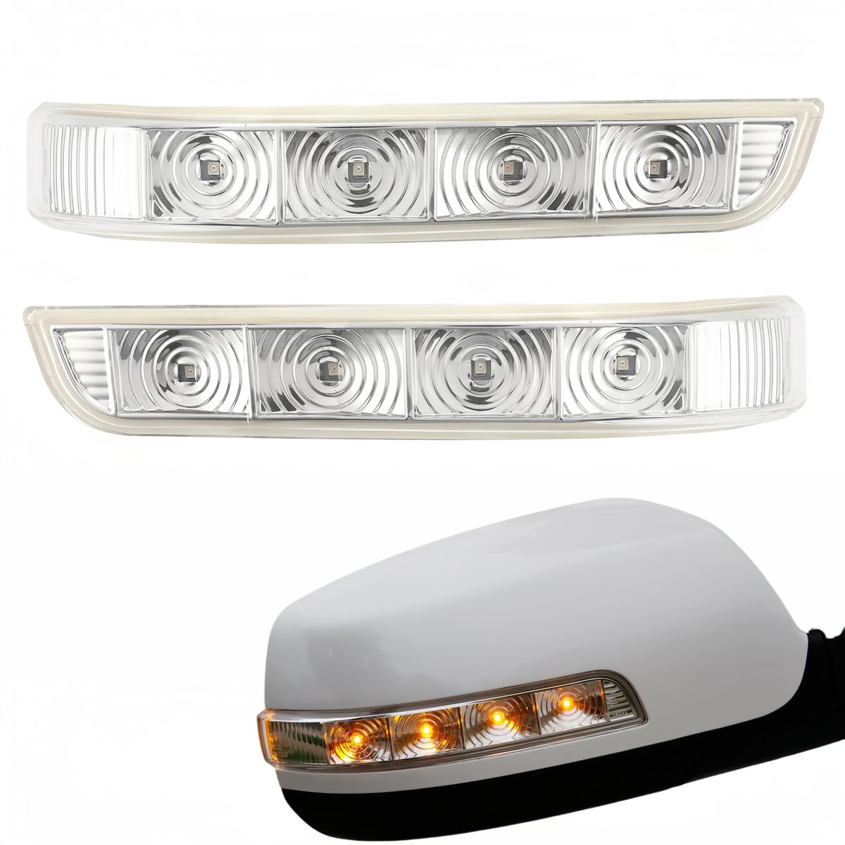 HHAWYY Left Right Wing Mirror Indicator for KIA Sorento 2009-2014 2015-2020, Turn Signal Lights Replacement, Including Bulb Lenses, 87613-2P000 87623-2P000 87614-C5000 87624-C5000,left-2009-2014