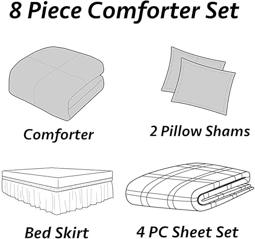 Miniatura 3 de Empire Home Fashion & Furtniture Juego de edredón de 8 piezas con juego de sábanas, juego completo de ropa de cama (pintuck turquesa, California