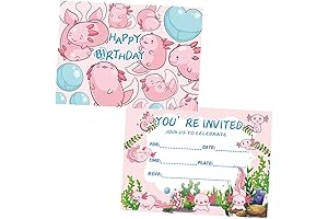 Enchanting Anime Birthday Invitations: Axolotl Fiesta Fiesta