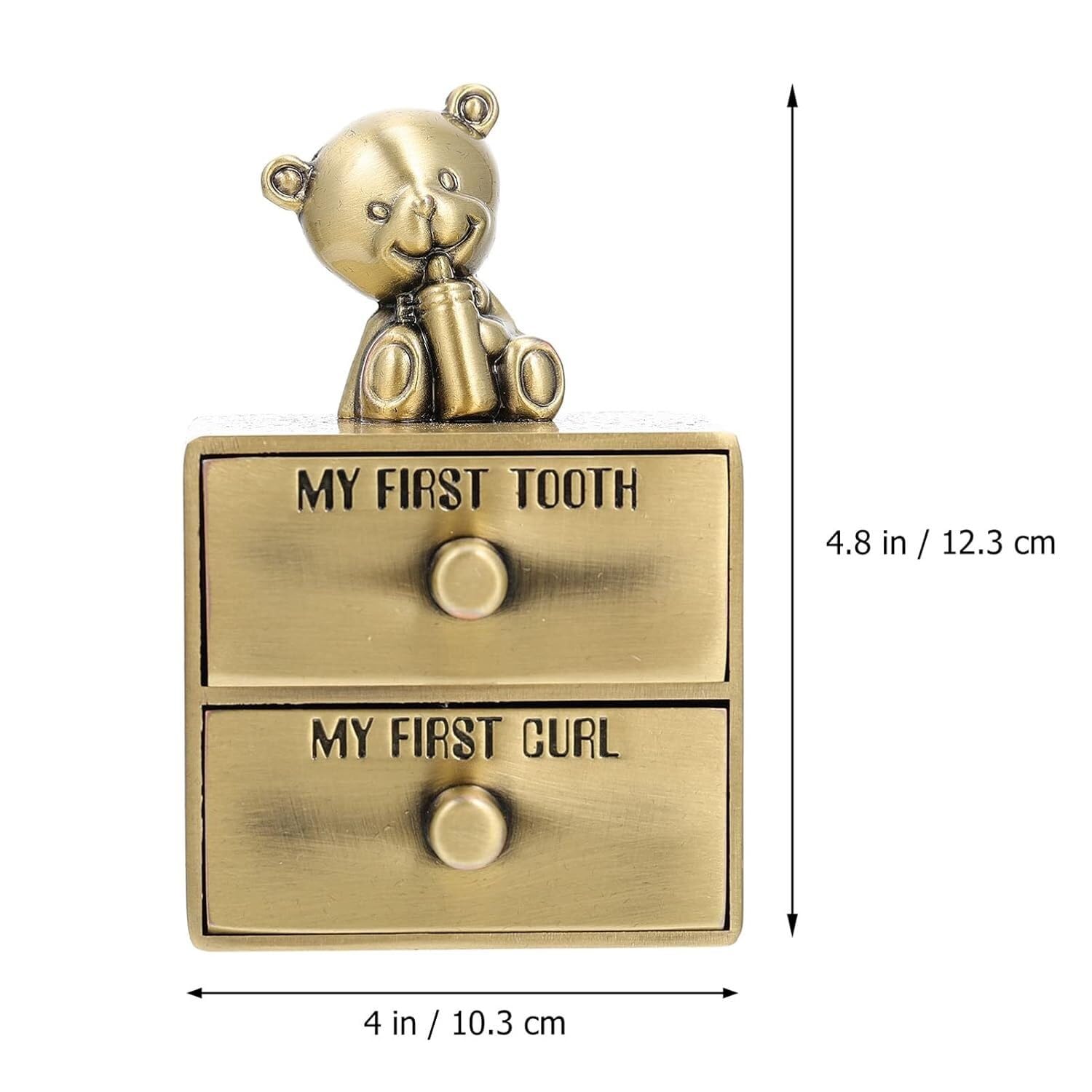 2pcs Recién Nacido Vintage Treasure Saver Keepsake Bandeja hecha a mano Rizo Plateado Bebé Cofre para el almacenamiento Dientes de hadas Personalizado Deciduous Lovely Preservation Regalo antiguo