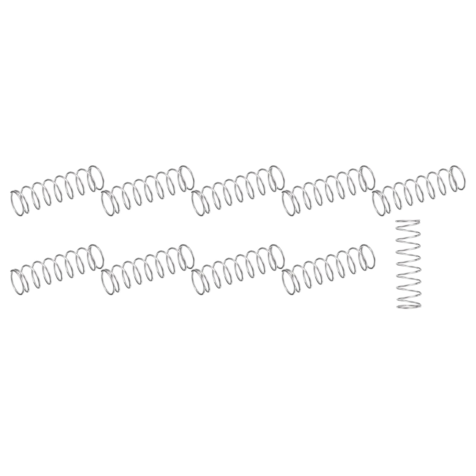 METALLIXITY Compression Springs (0.5x7mm OD,15mm Free Length) 20Pcs, 304 Stainless Steel Extension Spring - for Shop Home Repairs, DIY Projects, Silver Tone — Amazon image 8