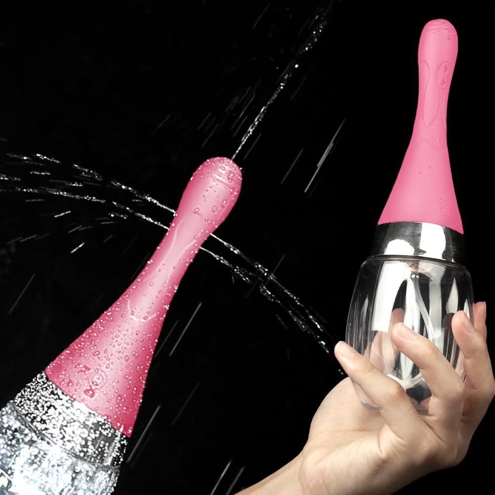 SXOVO Poire à Lavement Intime 300ml Douches Anale et Vaginale Électrique avec Anti-Reflux Enema Douchette Intime avec 3 Vitesses de Pulvérisatio pour Colon et Intestins (Rose)