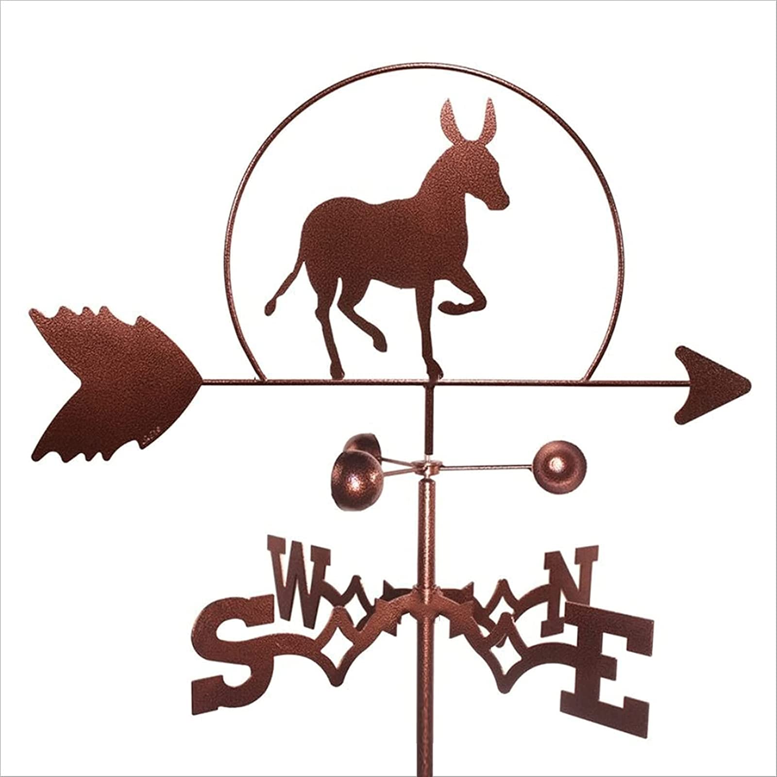 Segnavento per Giardino Segnavento in Acciaio Inossidabile Retro Banderuola Creativo Donkey Indicatore di direzione del Vento per Cortile Cupole Capannoni agricoli