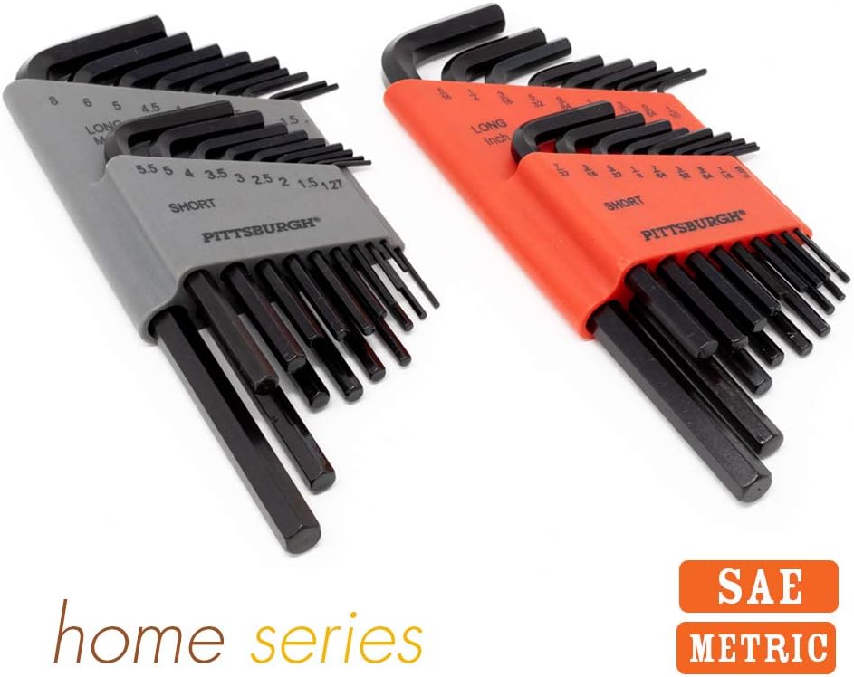 Allen Wrench - Hex Key (HUGE SET OF 36 WRENCHES WITH BALL END) Metric & SAE Sizes in Both Long & Short Arm