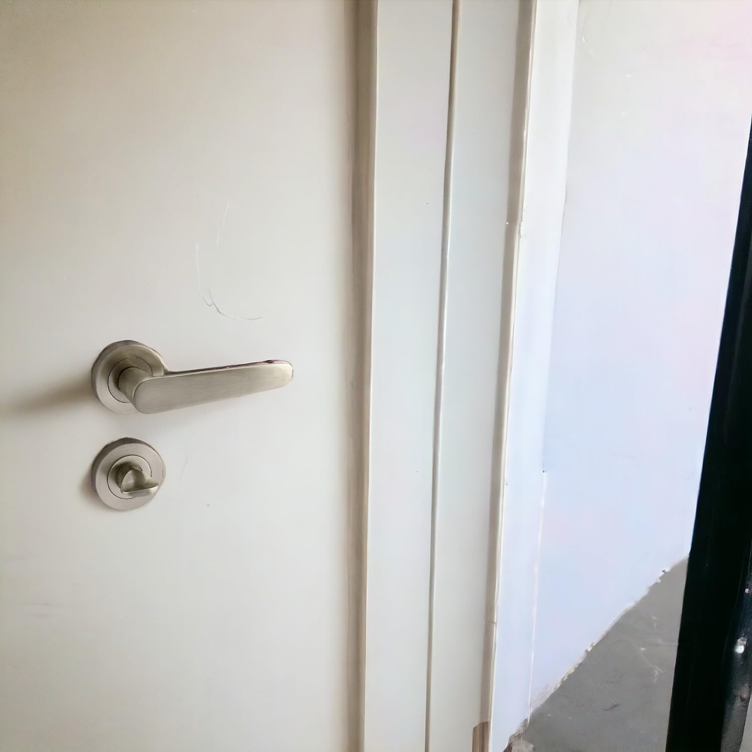 Badem10 Kayı Saten Wc Banyo Uyumlu Kapı Kolu Daire Rozetli Kapı Kulpu Sağa Sola Uygun Kapı Kolları