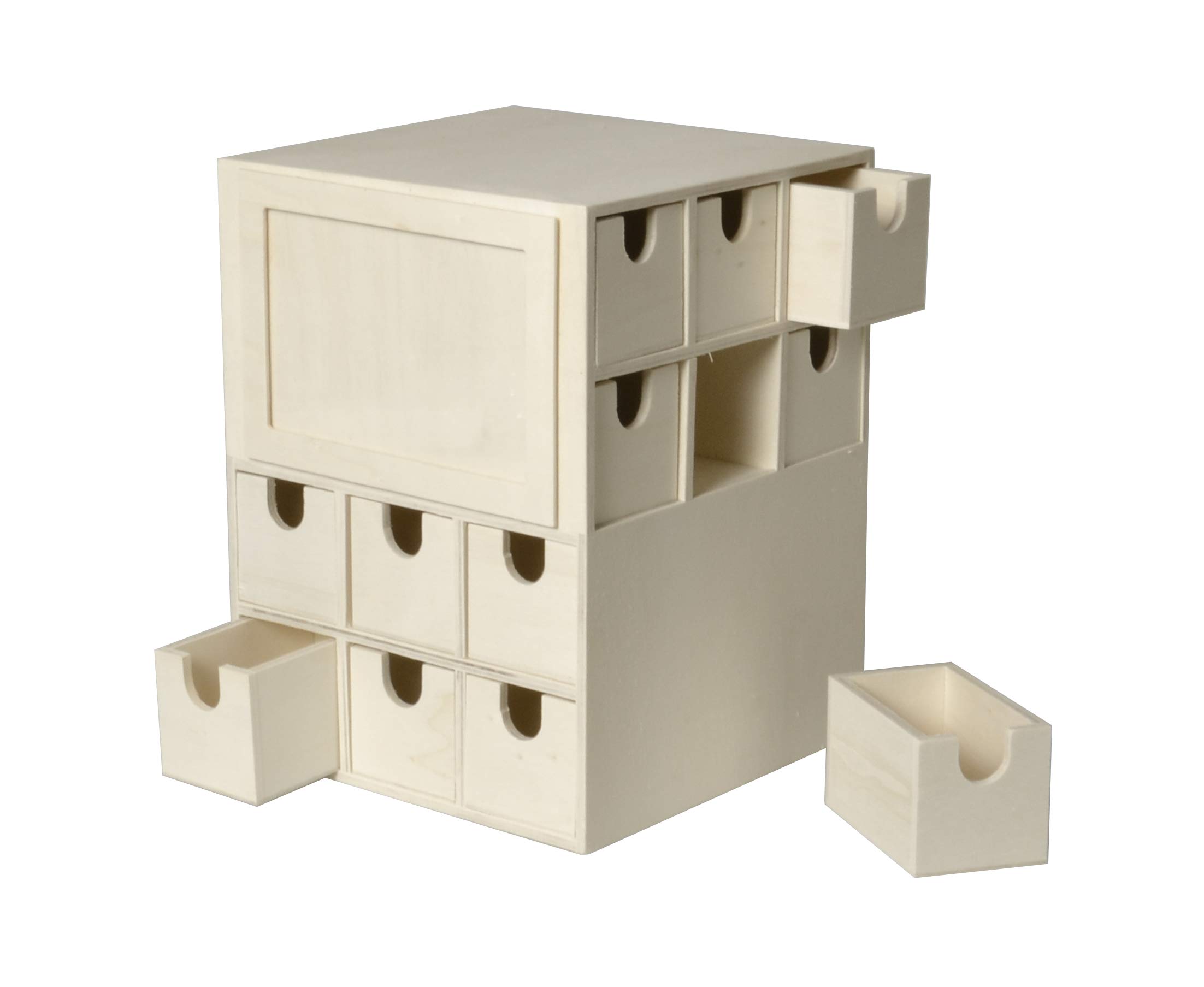 Calendrier de l'Avent Artemio en bois cube de 17x17x22 cm pour Noël