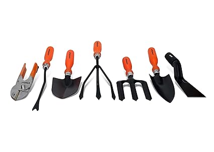 Visko GTK Garden Tool Kit (Orange and Black, 7-Pieces)