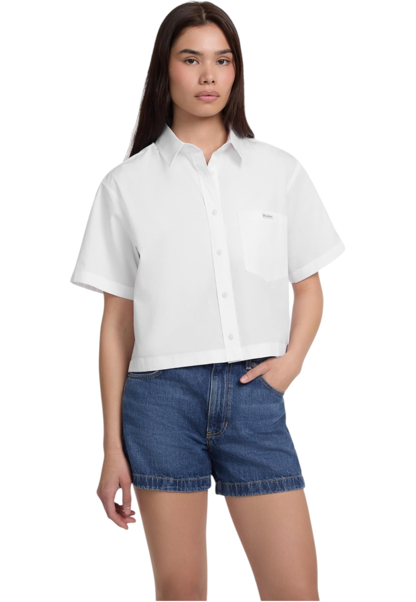 GUESS Camicia Manica Corta Gj Camp Collar Boxy W5GH98WH7P1 Bianco XS