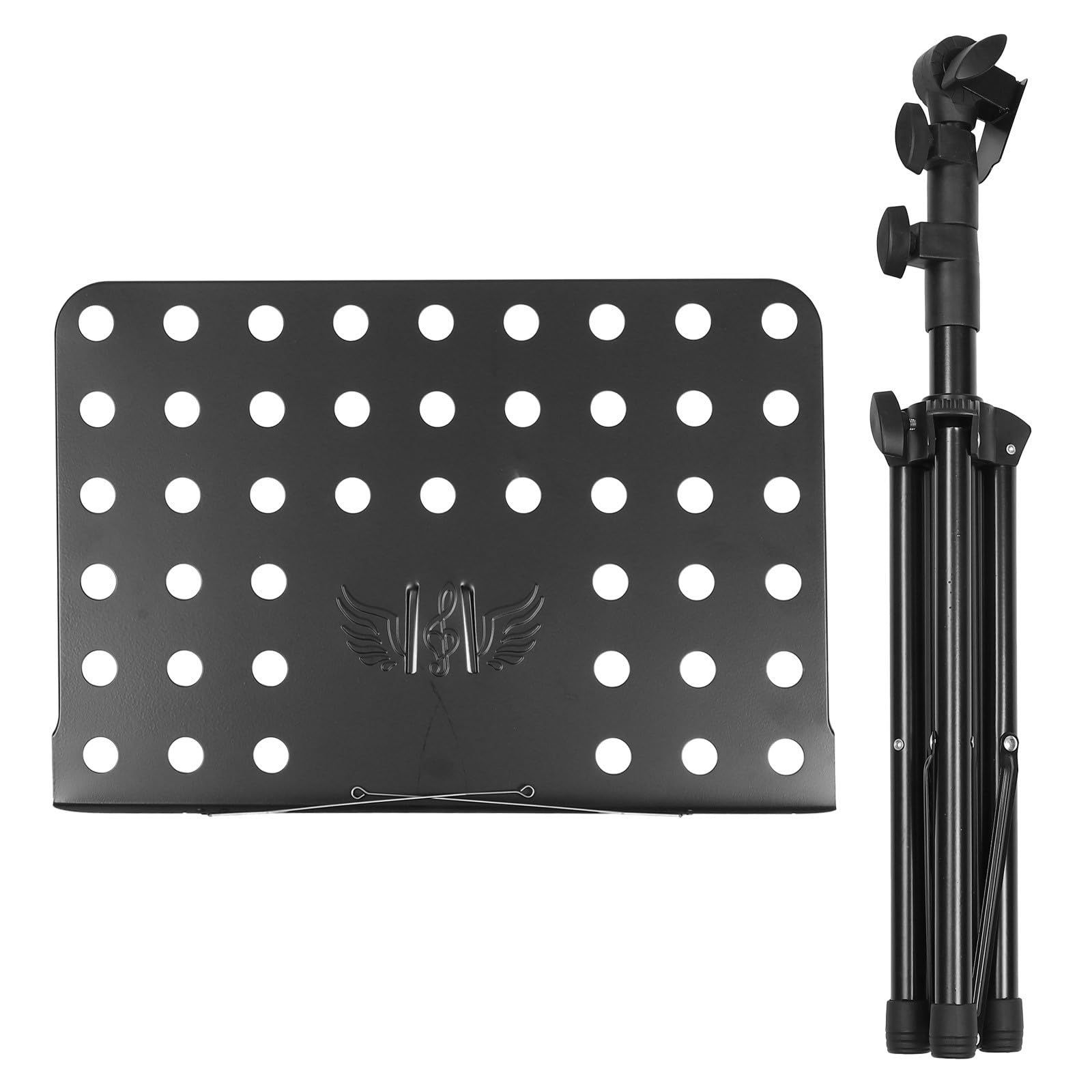MAGICLULU Atril para Partituras Plegable Negro de Acero y Abs, Ligero y Manos Libres, Adecuado para Tocar Guitarra y Sostener Libros o Tablets