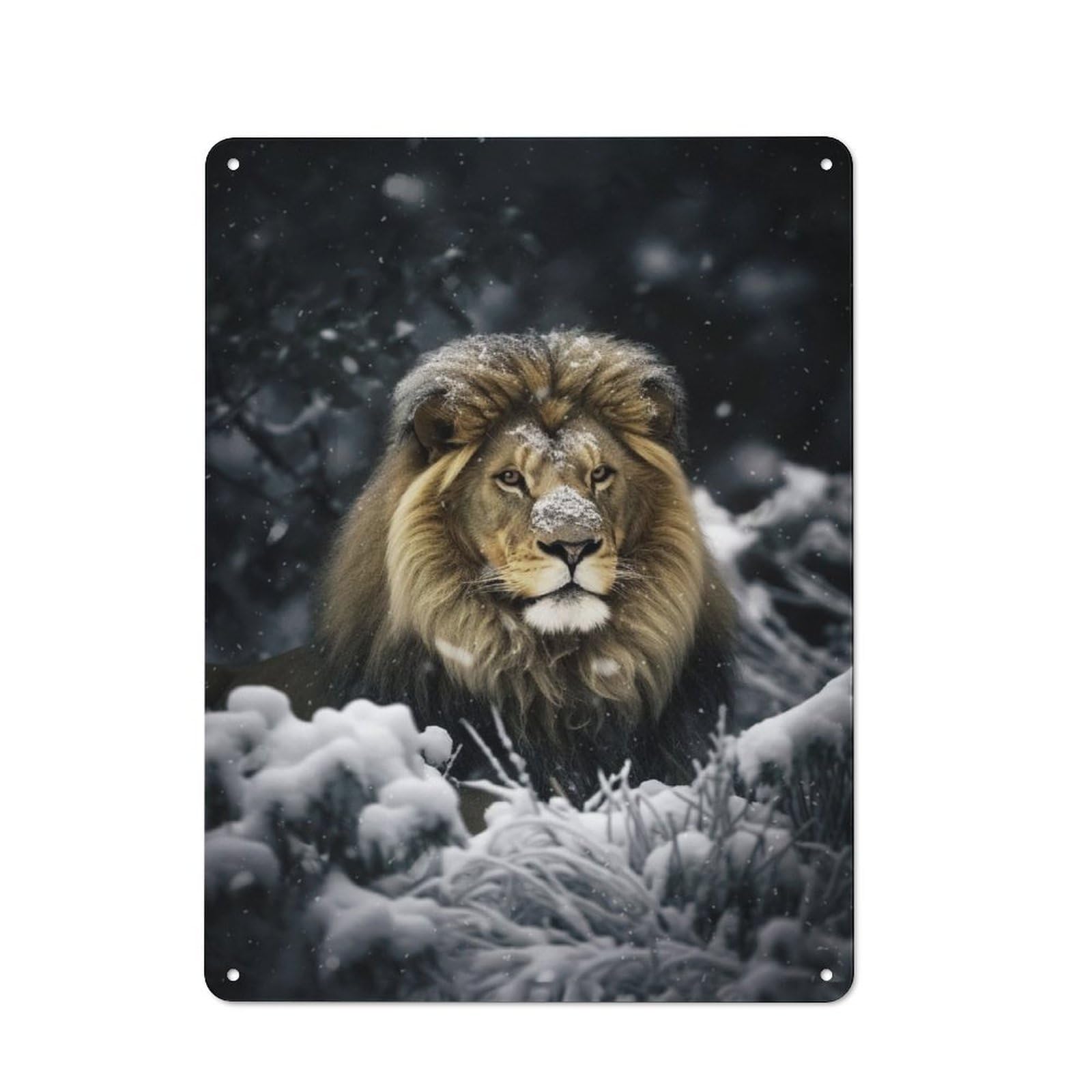 Junmoney Snow Lion Rustic Metal Sign 40X30cm For Lounge Or Reading Corner, For Reading Corner Decorators