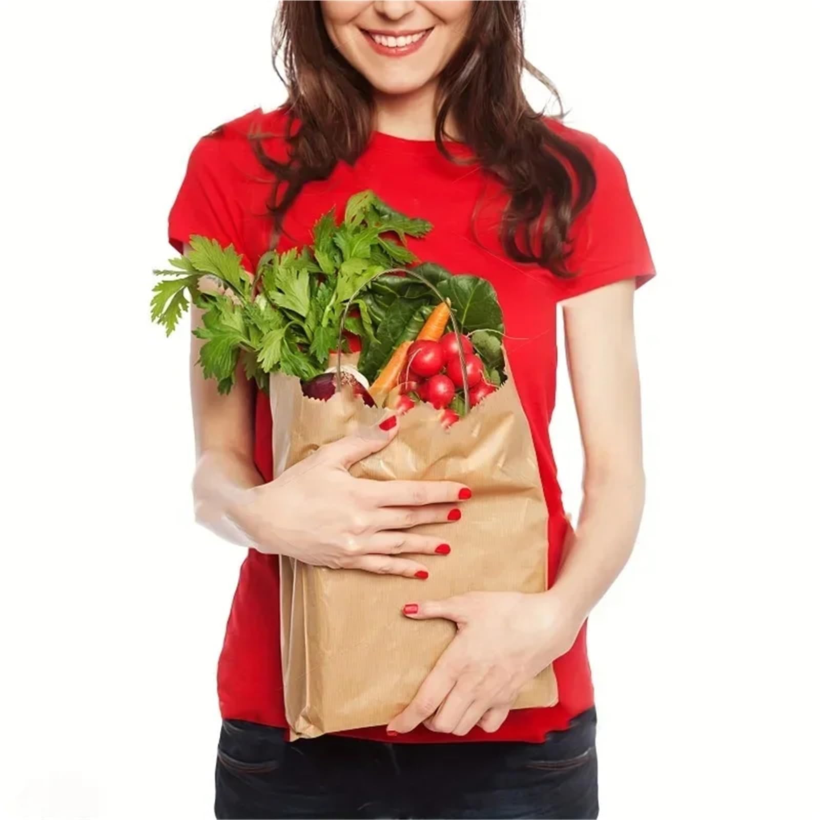 Bolsas de papel marrón con asas, varios tamaños, bolsas regalo, compras, for fiestas y regalos(30pcs-M)