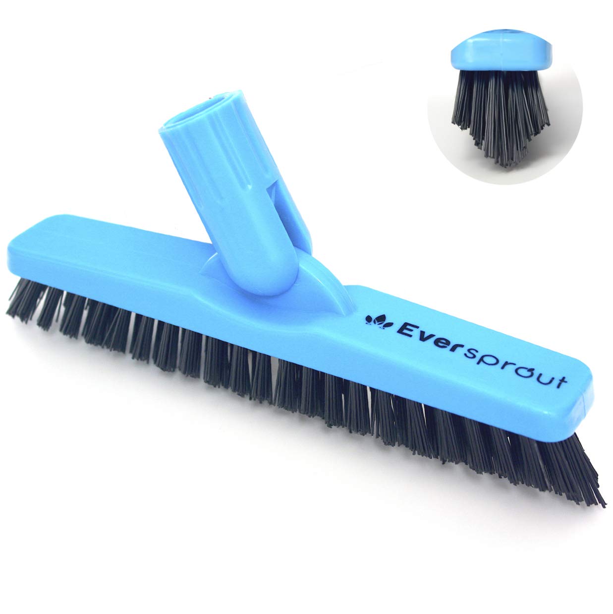 EVERSPROUTGrout Brush Scrubber Pro | Stiff V-Shaped Bristles Built for Corners & Tough Grime | Swivel Design Cleans Shower Tile, Kitchen, Bathroom, Outdoor Concrete | Twist-on Attachment (No Pole)