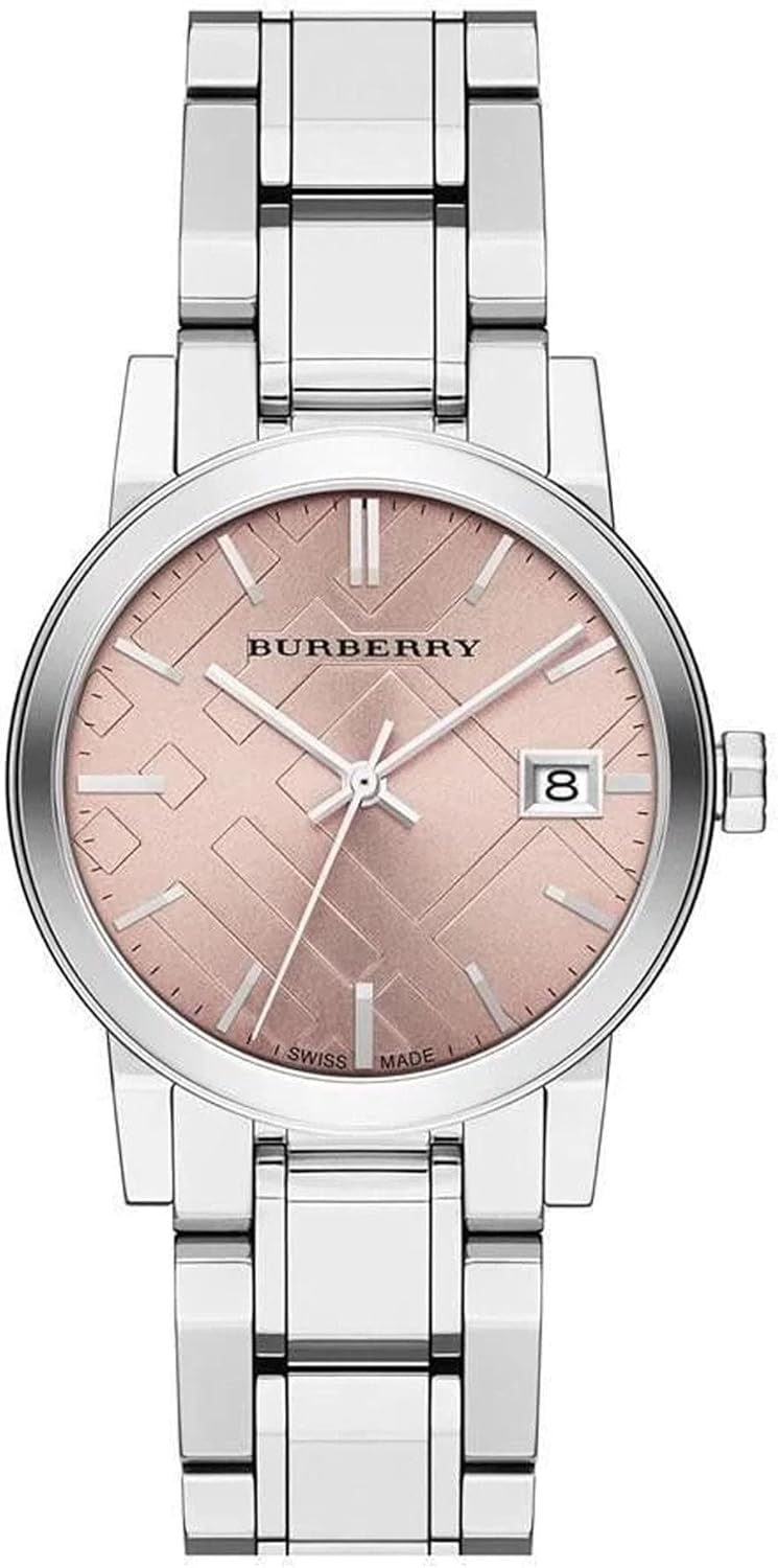 BURBERRY BU9124 - Orologio da polso da donna, cinturino in acciaio inox colore argento