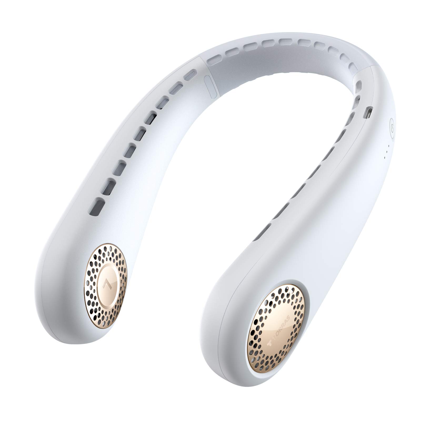 Neck Hanging Fan Cooler Fan 360° Airflow, Portable Hands-Free Mini USB Fan-Personal Mini Fan Powered By Rechargeable Battery (Style C, White)