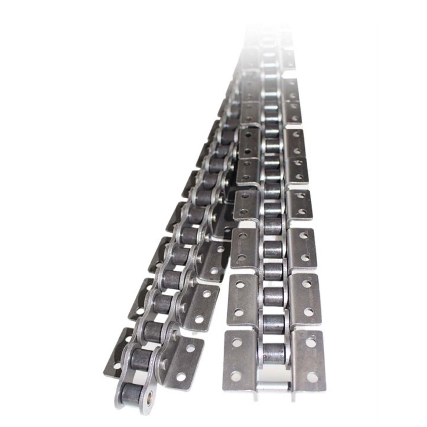 Bent Plate Chain 3/8in 06B 1/2in 08B 5/8in 10A 3/4in 12A 1in 16A 20A 32A Single/Double Hole, Single/Double Side Chain MINGPING (Size : 24A-1-1.5m 2side 2hole)