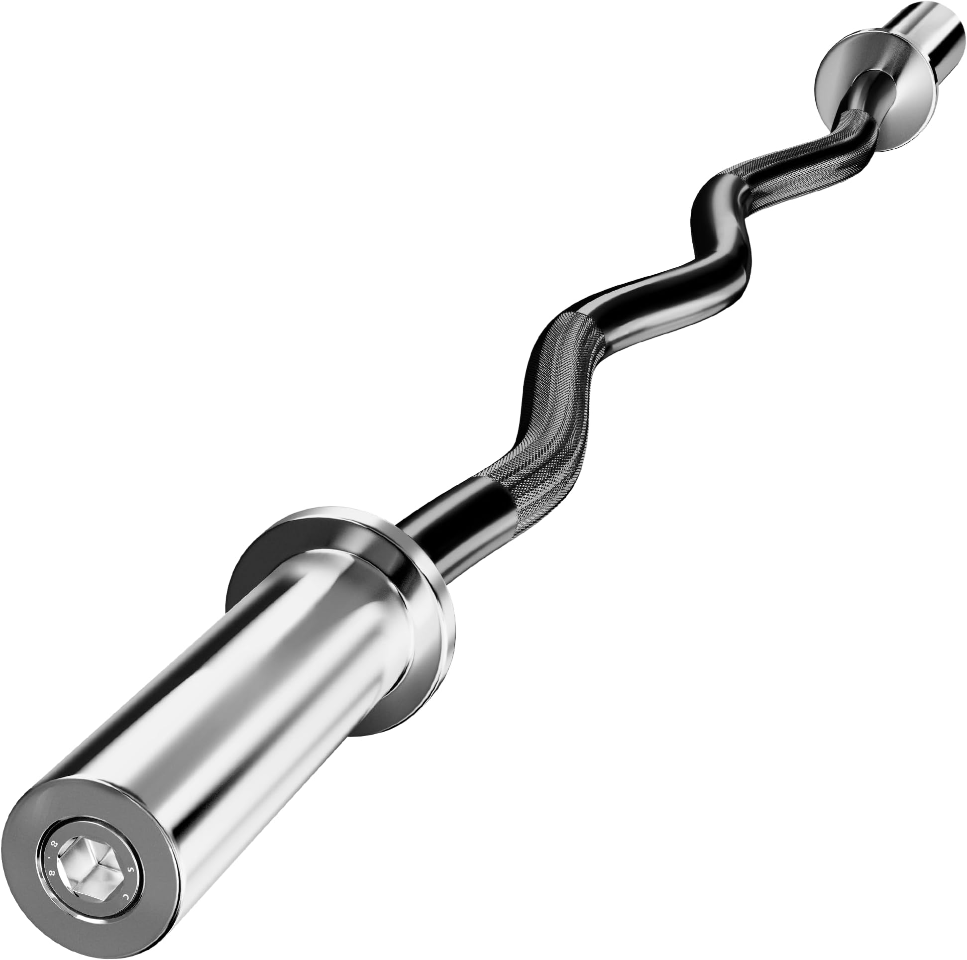 Olympic Barbell EZ Bar Curl Bar 4ft/5ft/7ft for 2 Inch Weight Plates, Perfect for Home Fitness (300lb/330lb/400lb/700lb/1000lb/1500lb)