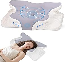 Dreamhigh Neck Pillow for Sleeping, 2 in 1 Memory Foam Pillow, Effective Pain Relief, Orthopedic Pillow for Sleeping on the Hip, Back and Belly, 63 x 42 cm x 9/12 cm