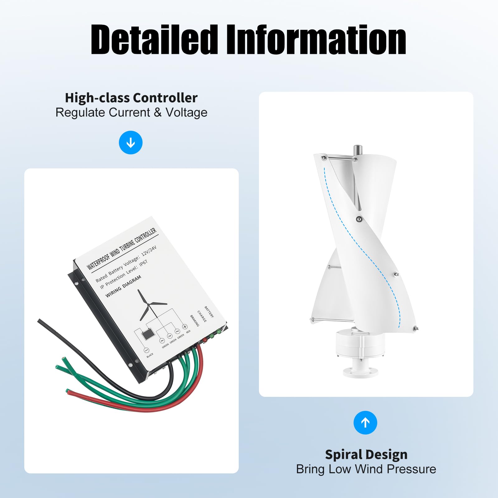Generatore di turbine eoliche verticali da 500 W 12 V con regolatore eolico a levitazione magnetica verticale turbine eoliche,turbine eoliche domestiche,Per casa, giardino, barca