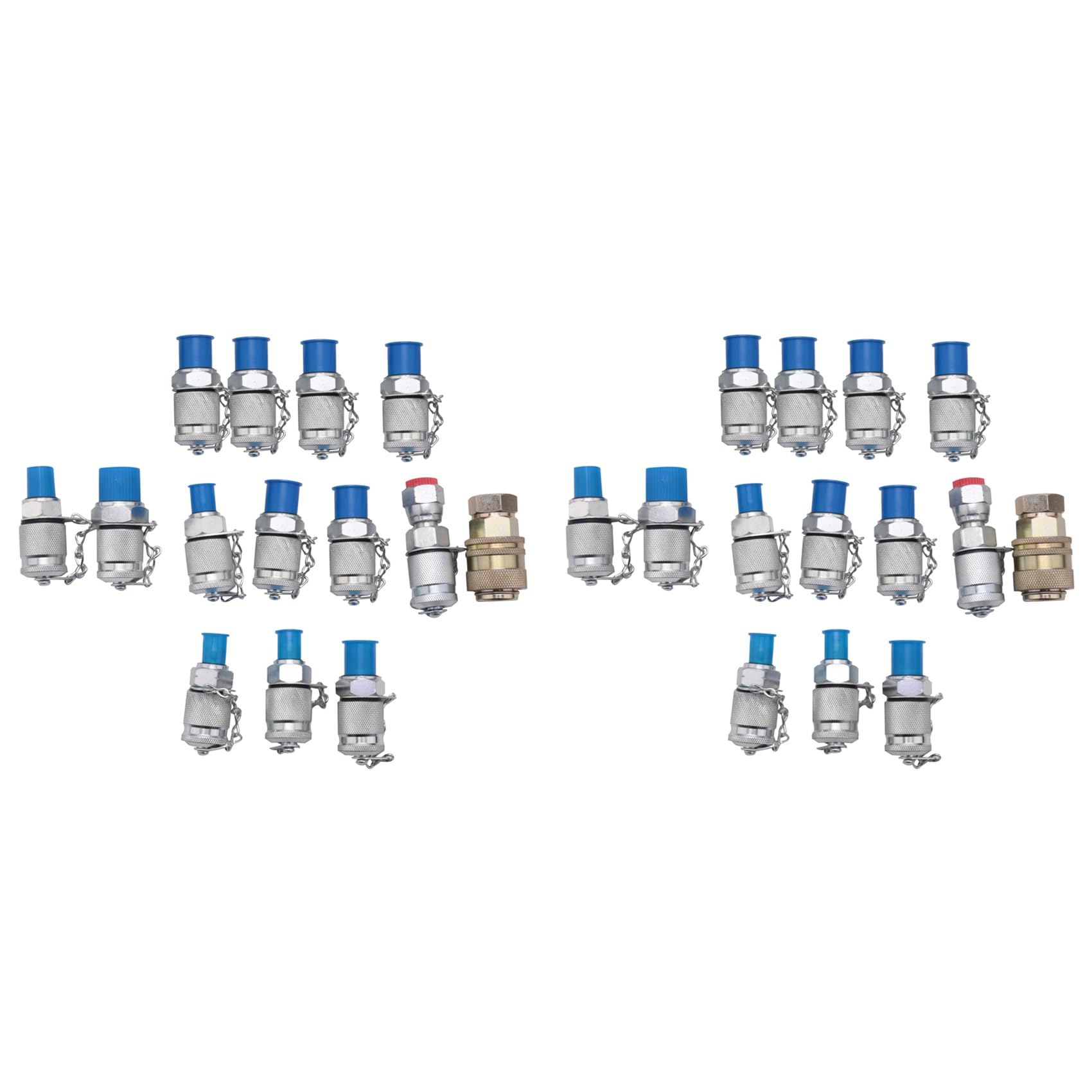 Jnchdghwa Silver 28Pcs Hydraulic Pressure Test Point Testing Coupling Adapter Set For Hydraulic System Kit