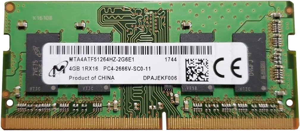 Micron MTA4ATF51264HZ-2G6E1 4 GB DDR4 Unbuffered, Non-ECC RAM Module - Multi-Colour