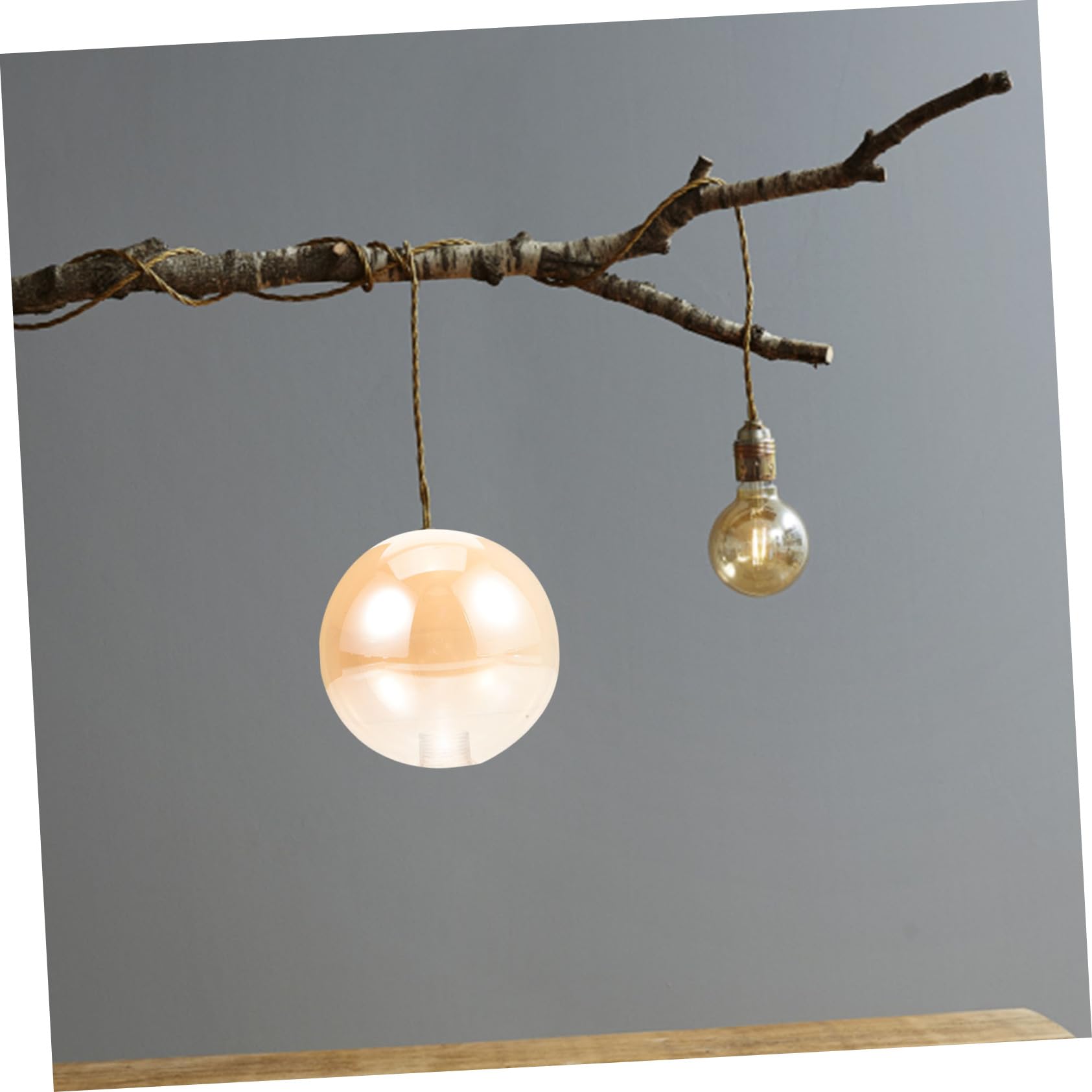 Abat-jour Globe En Verre Ambré - 150 Mm De Diamètre - Pour Suspension, Lampe De Salon, Chambre, Bureau - Remplacement Décoratif - 10