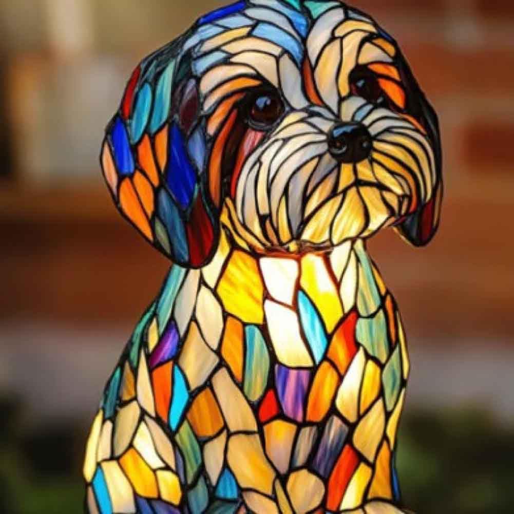 XWNGDAFEVF 3D Table Lamp Cute New Dog Series Home Decor Resin Tabletop Night Light Loyal Companionship Lighting, Maltese