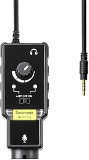 Saramonic Smartrig II XLR Microphone & 6.3mm Guitar Adapter with Phantom Power Preamp Amplifier for iPhone 8 8 Plus 7 7 Plus 6 iPad iPod, Android Smartphone