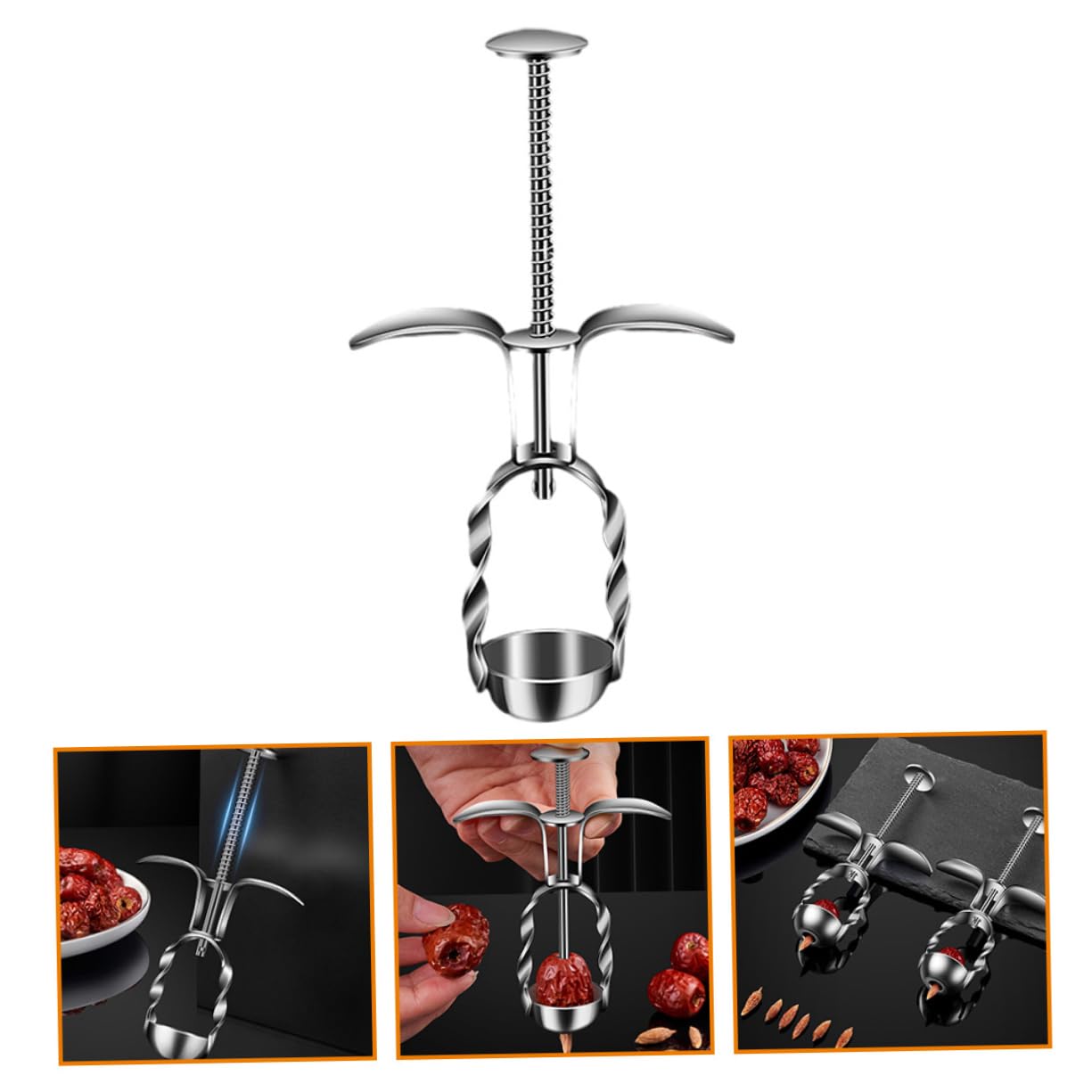 STOBAZA Jujube Pitter Tool Cherry Core Remover Manual Cherry Pitting Kitchen Gadget and Date Pitting Compact Design for Home Use