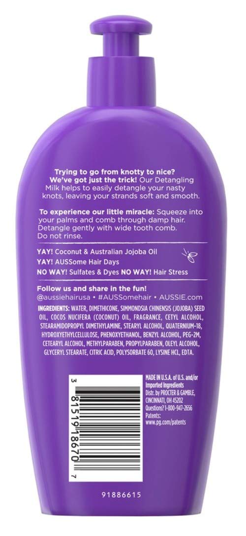 Aussie Miracle Curls Leave-In Detangler Milk 6.7 Ounce (200ml) (6 Pack)
